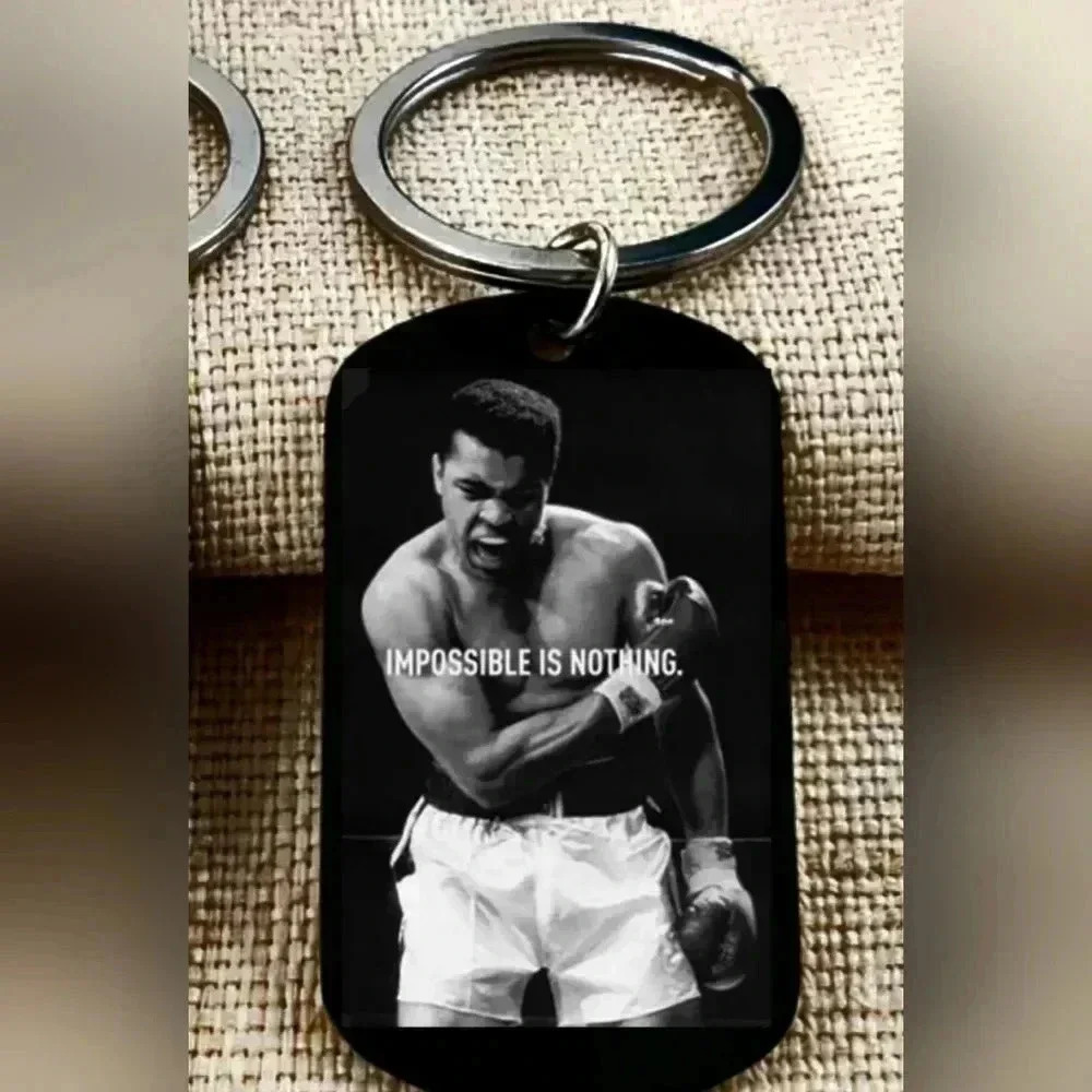 Ali boxing legend goat impossible is nothing inspiration quote Keychain